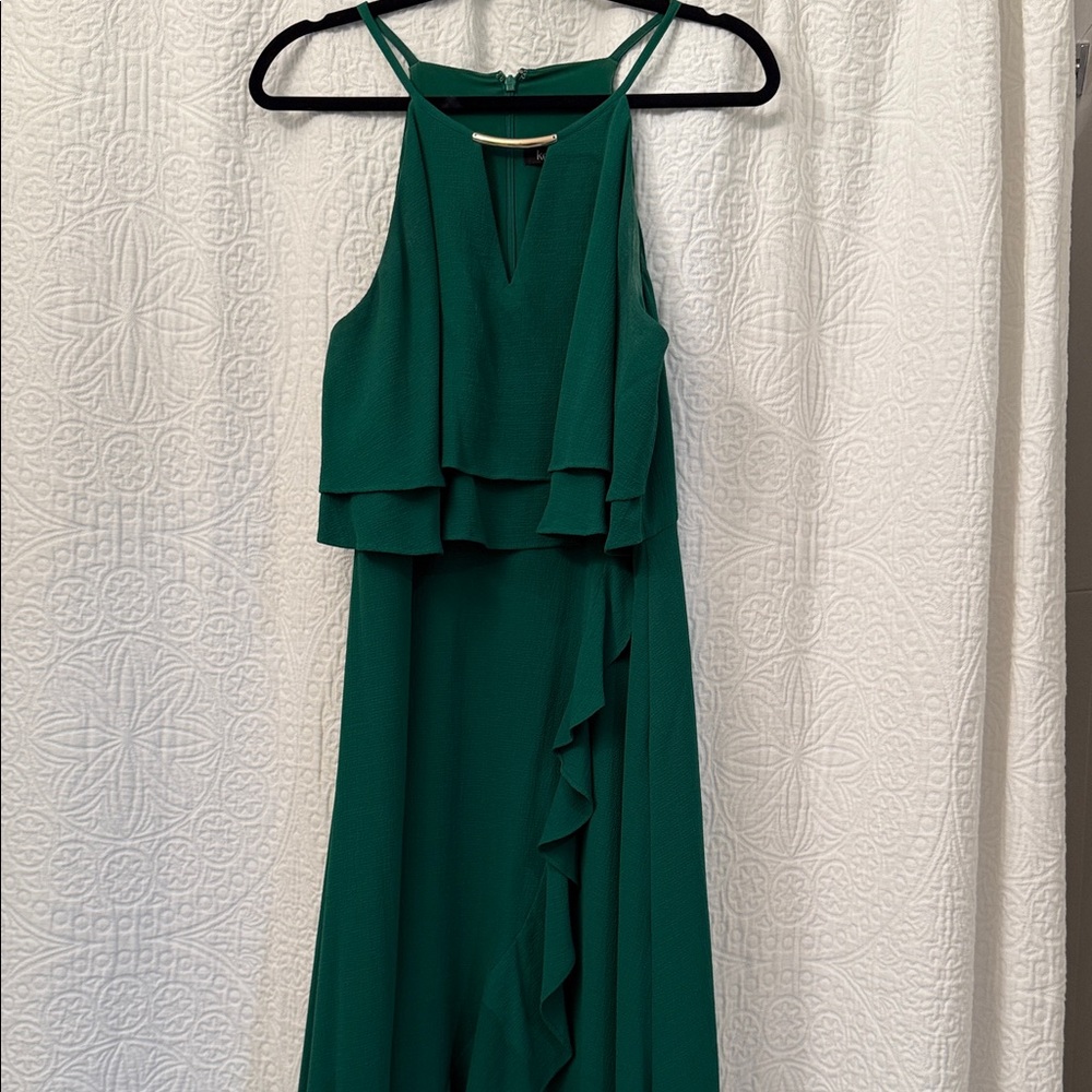 Kenzie Asymmetrical Emerald Dress